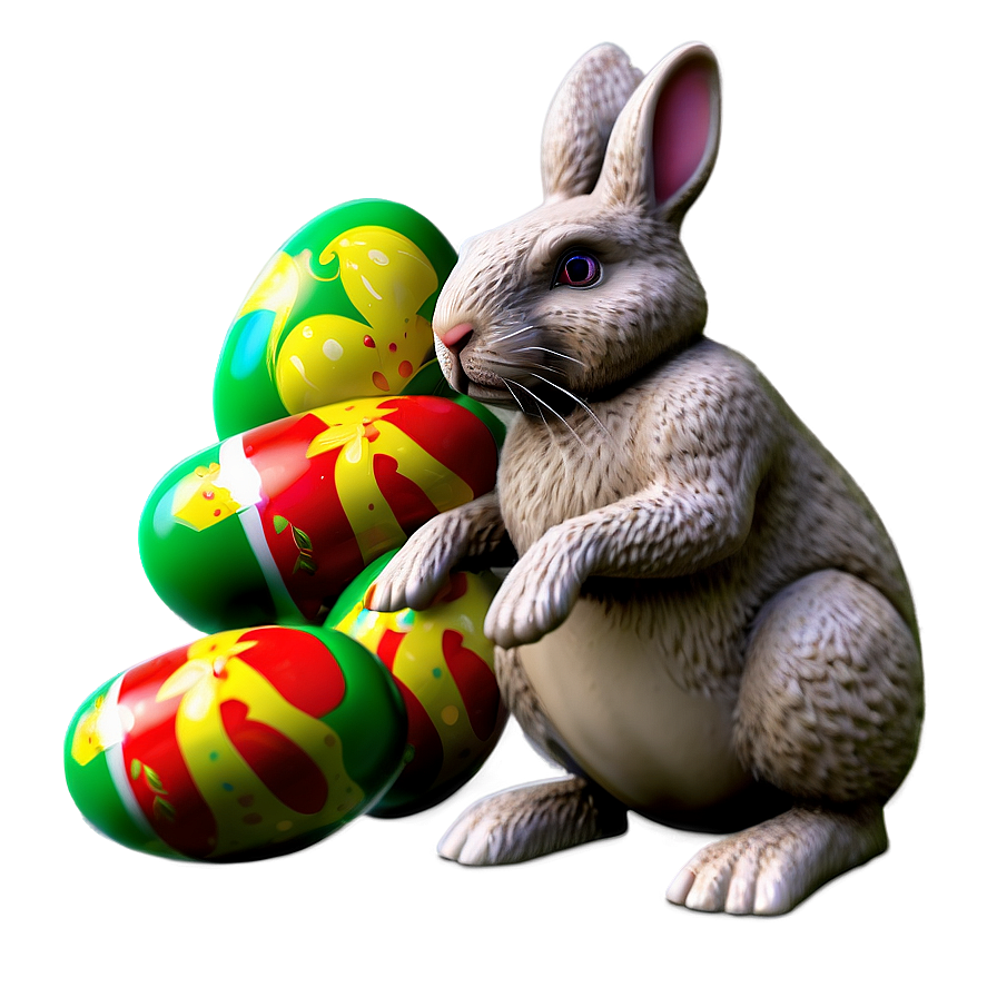 Easter Bunny With Eggs Png Dox PNG