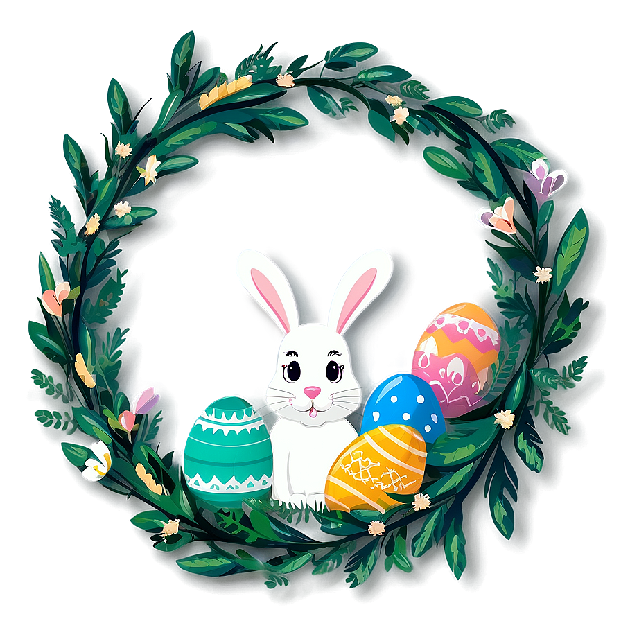 Easter Bunny With Wreath Png Jgq53 PNG