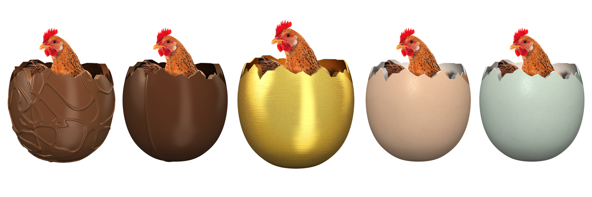 Easter Chickensin Chocolate Eggs PNG