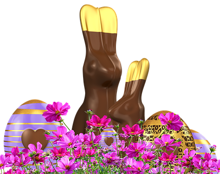 Easter Chocolate Bunniesand Eggs PNG