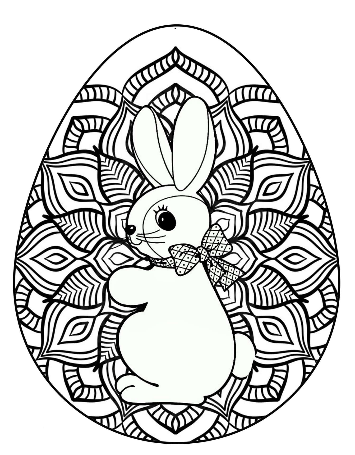 Vibrant Easter Bunny Coloring Picture