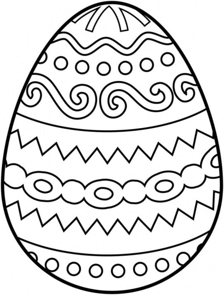Egg With Designs Easter Coloring Picture