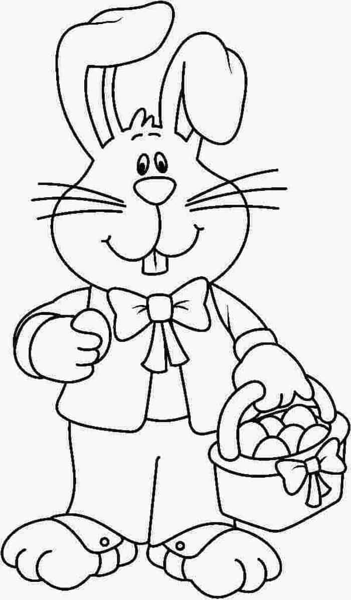 Bunny With Basket Easter Coloring Picture
