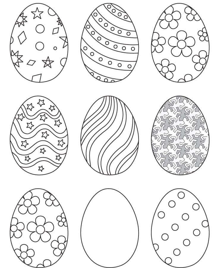 Diseñode Patrón De Huevos Imagen De Colorear De Pascua