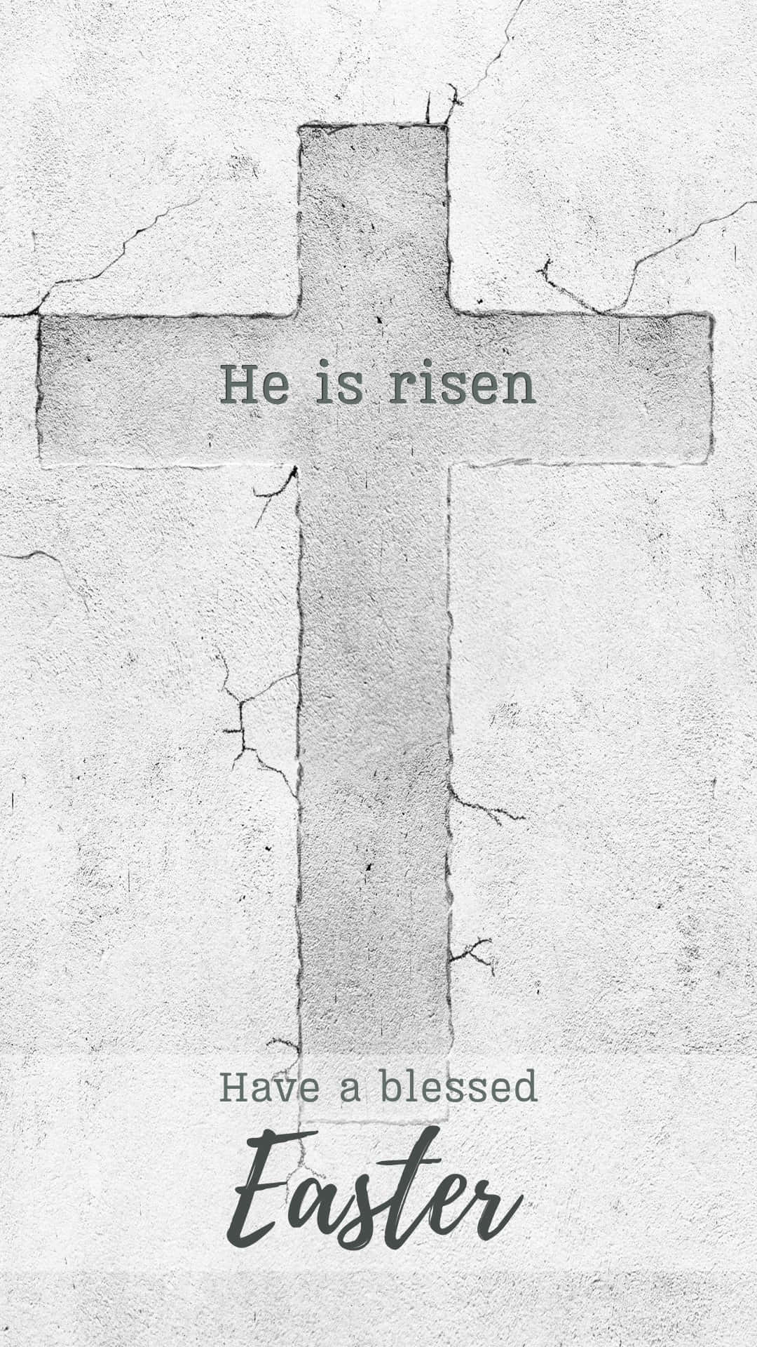 Easter Cross He Is Risen Blessed Wishes Wallpaper