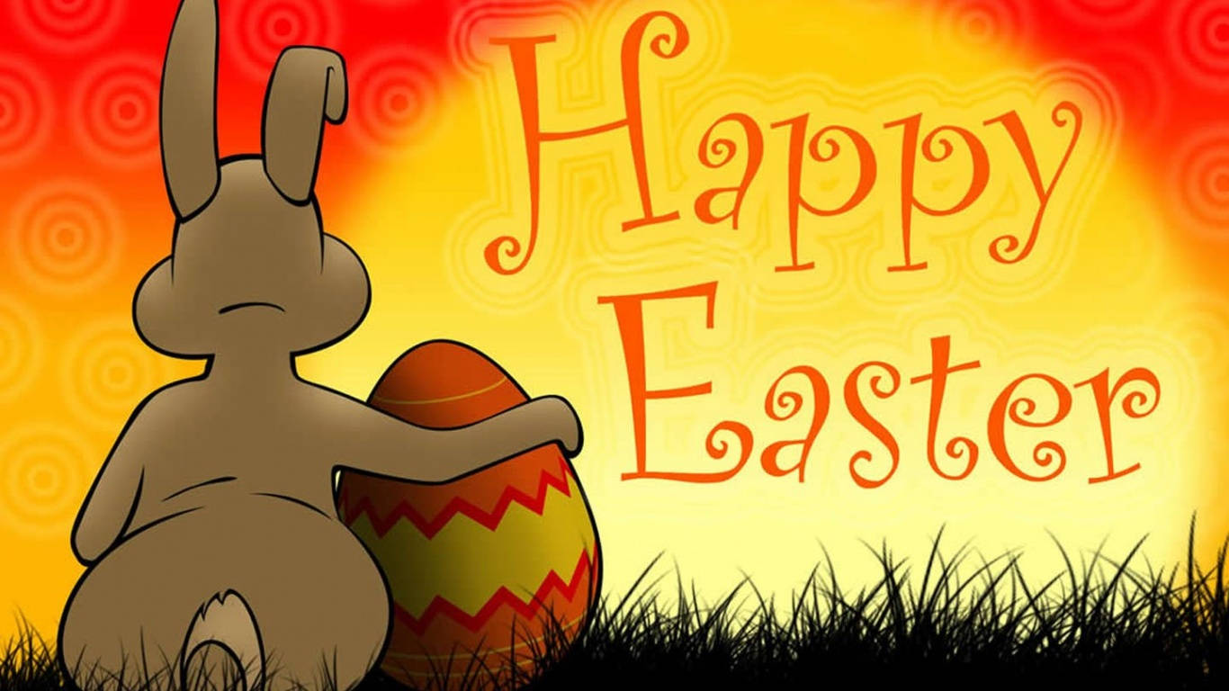 Easter Desktop Bunny And Egg Wallpaper