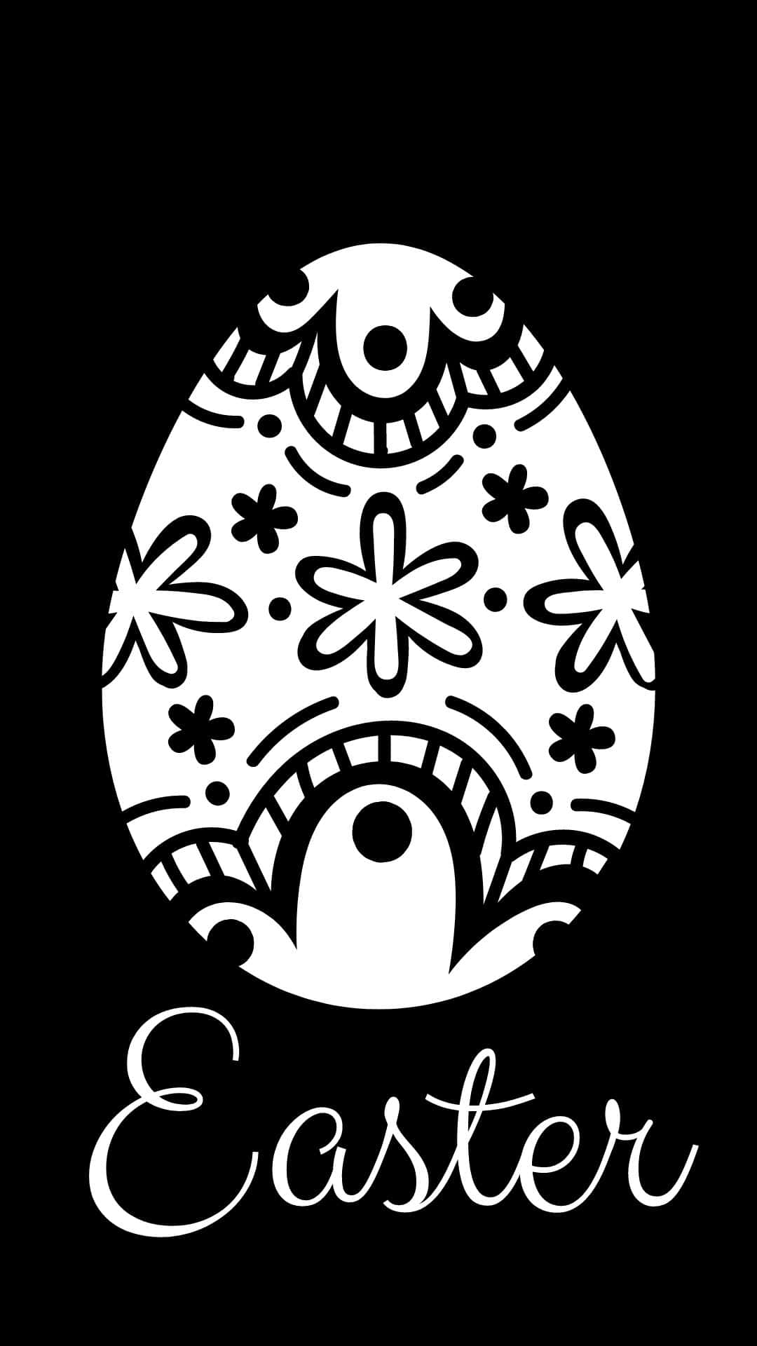 Black And White Easter Egg Background