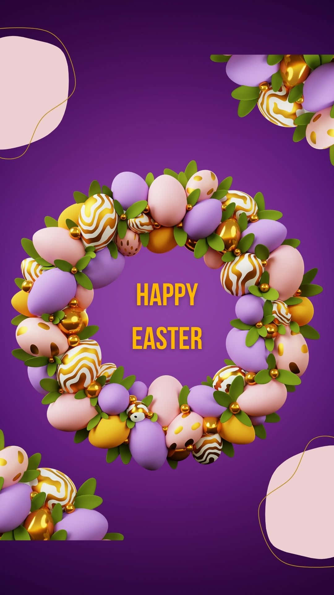 Easter Egg Wreath Background
