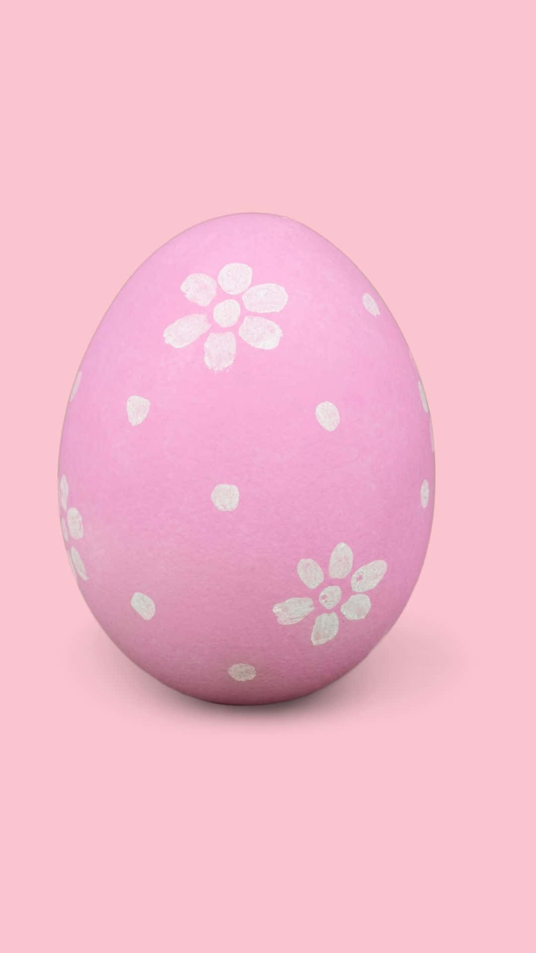 Sfondodi Pasqua Con Uovo Rosa E Fiori Bianchi