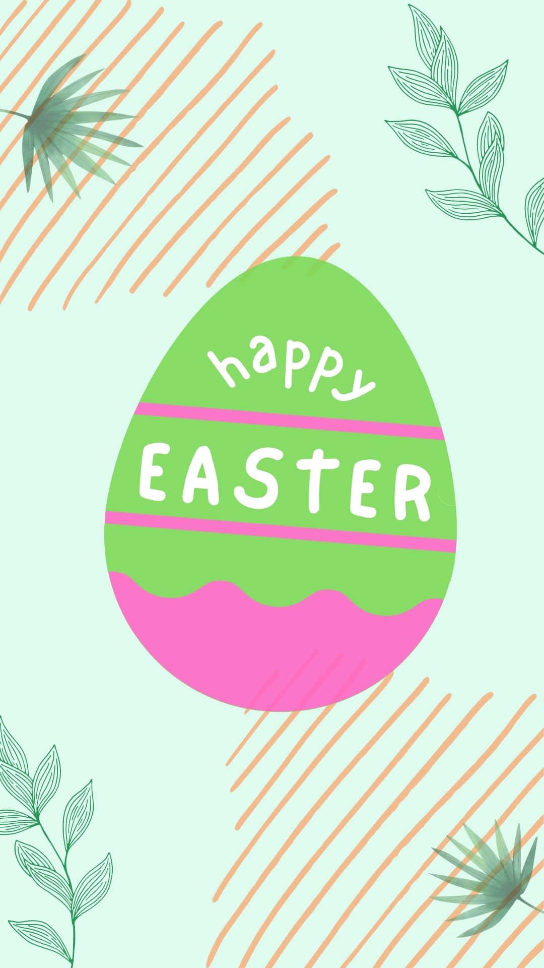 Pink And Green Easter Egg Background