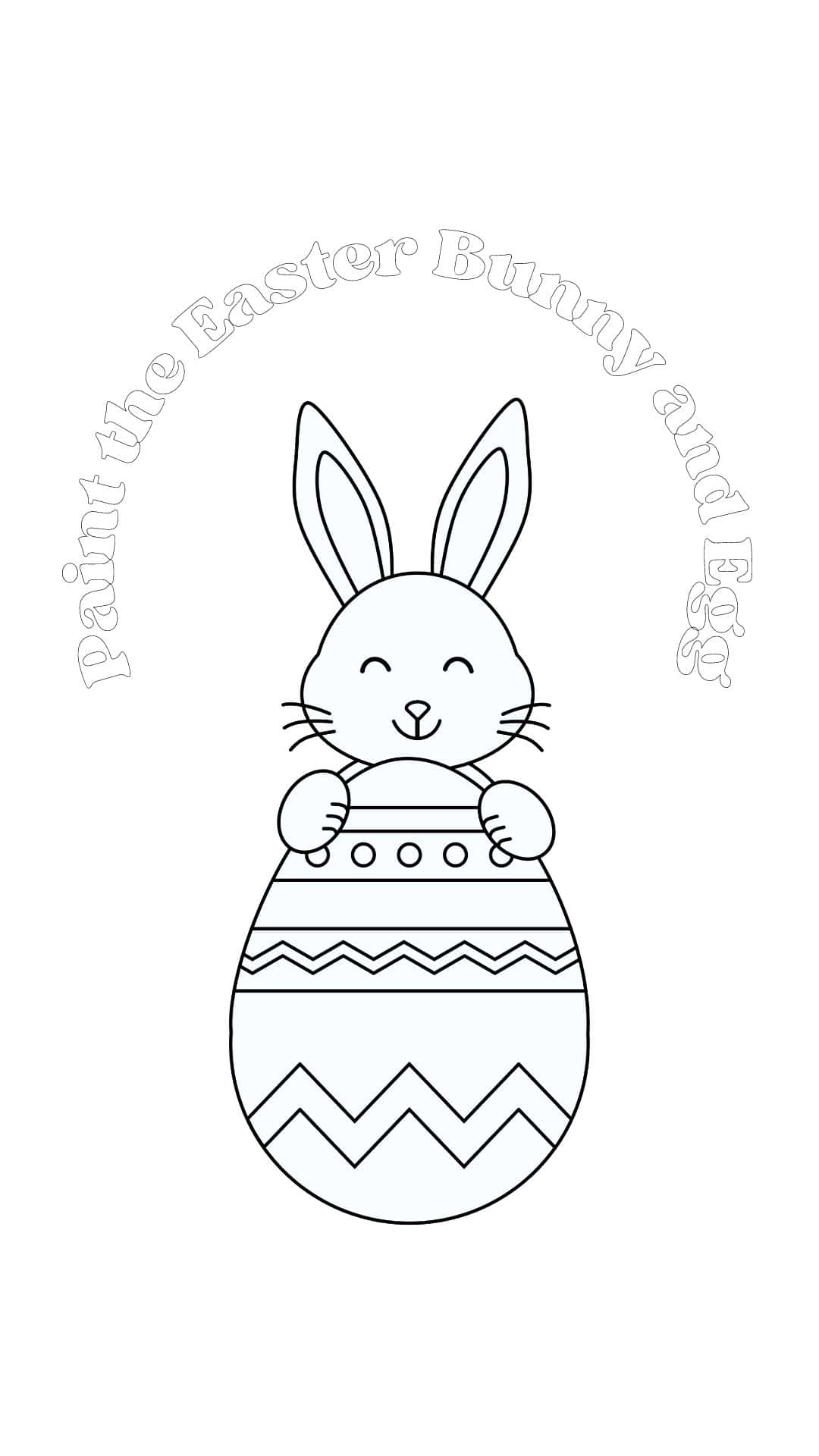Outline Drawing Of Bunny Inside Easter Egg Background