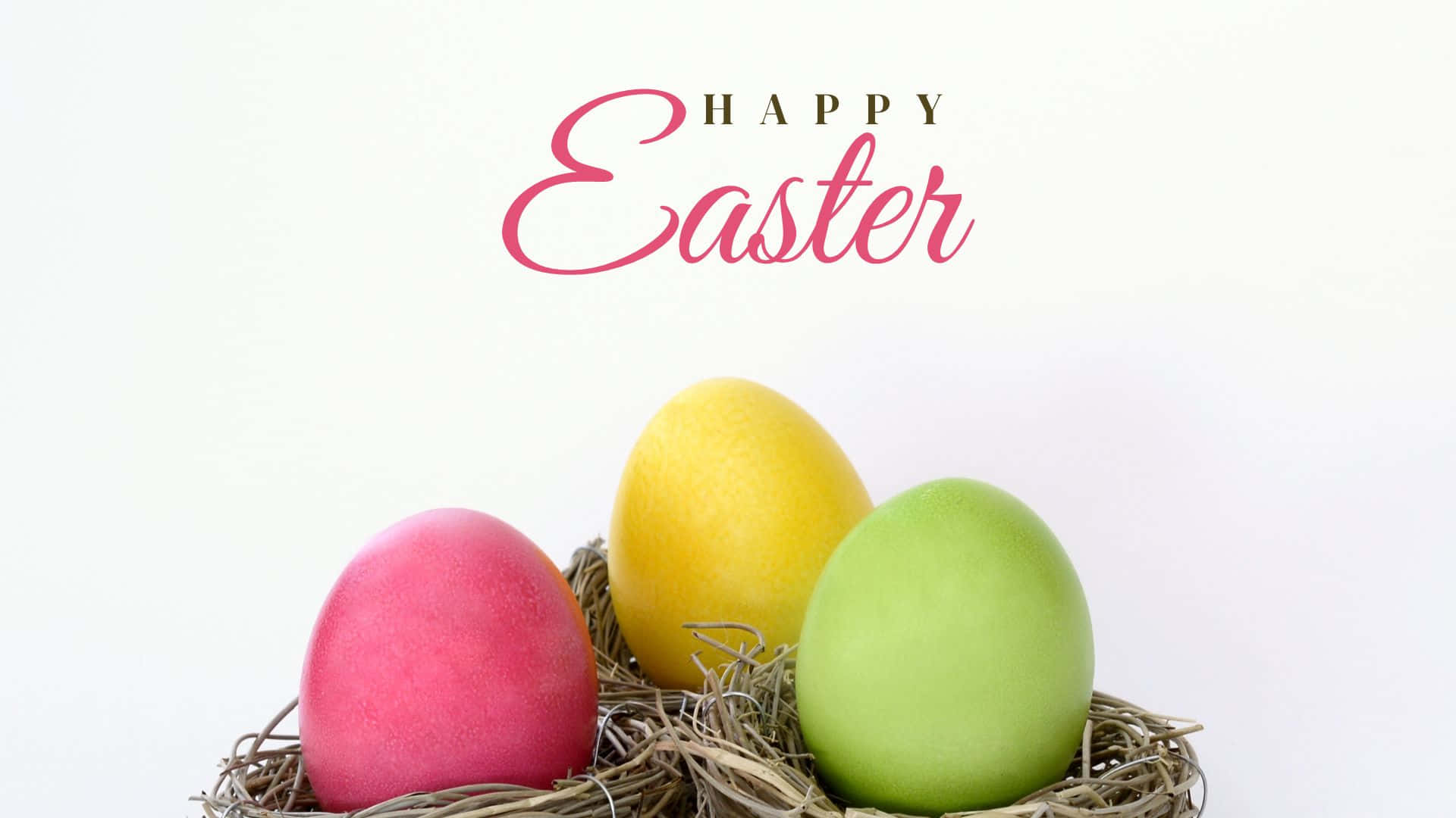 Easter Eggs On Nest Background
