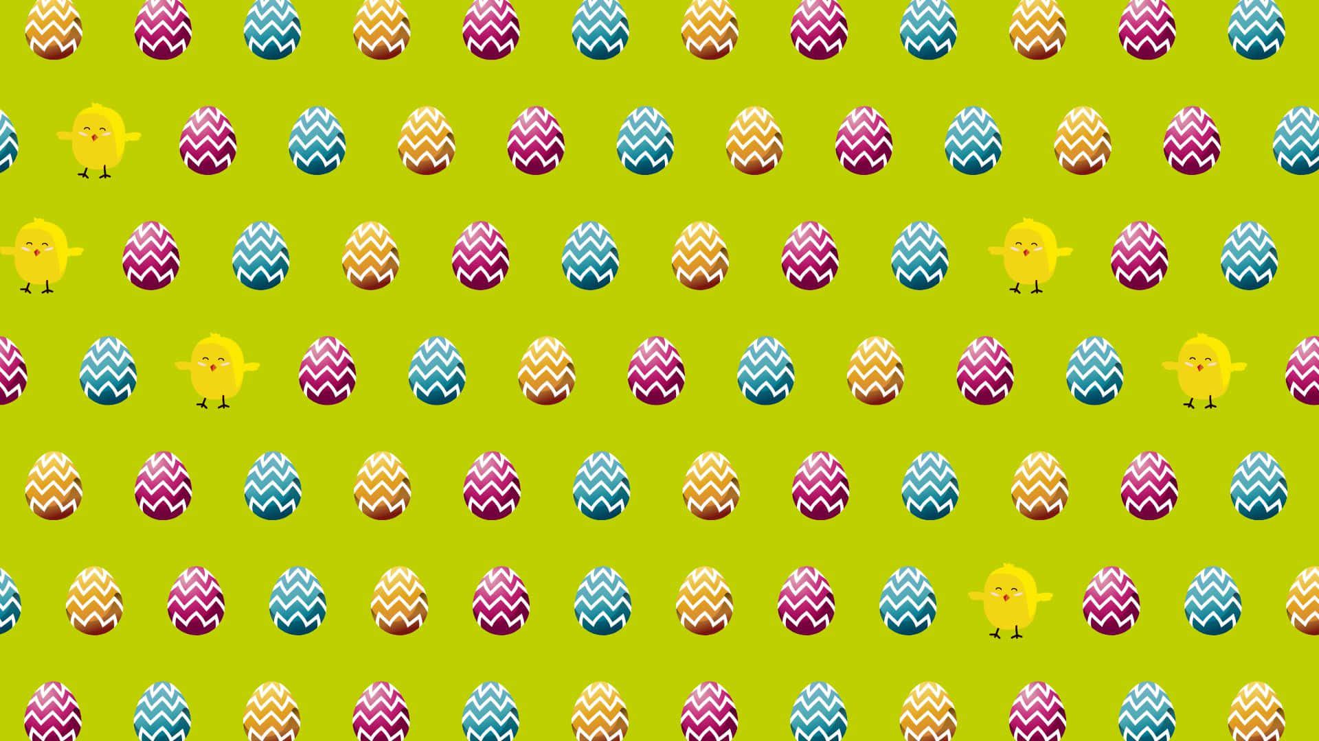 Green With Pattern Of Easter Eggs Background