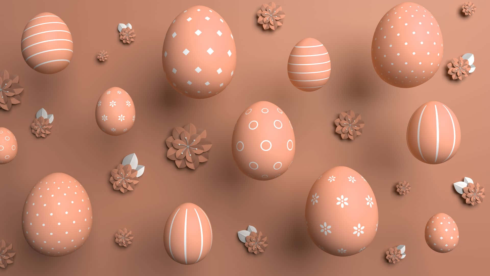 Pastel Brown Easter Eggs Background