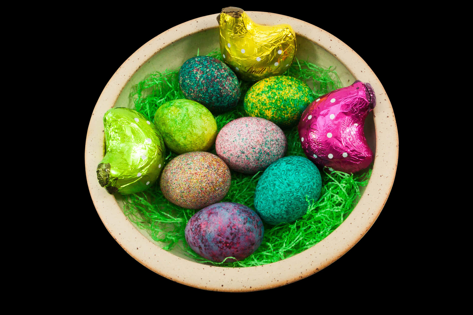 Download Easter Egg Basketwith Chocolate Bunnies | Wallpapers.com