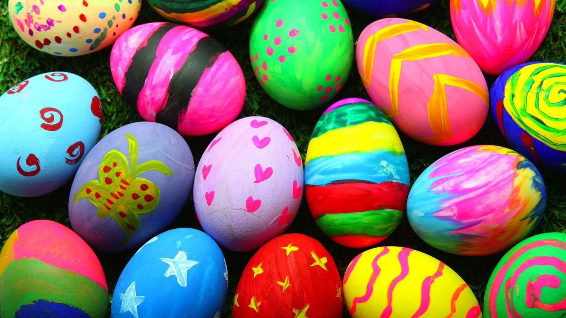Imagende Huevos De Pascua De Colores Brillantes