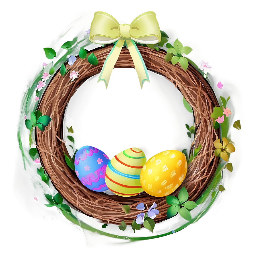 Easter Egg Wreath Png 05252024 PNG