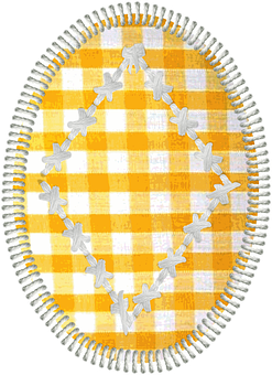 Easter Egg Yellow Gingham Pattern PNG