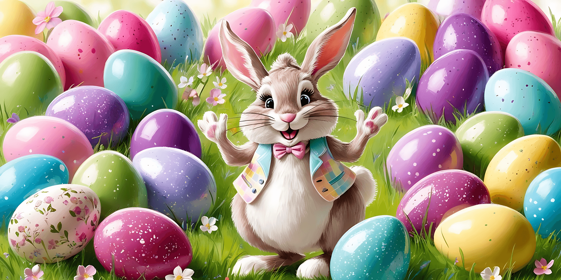 Easter Eggs In Grass Close-up Wallpaper
