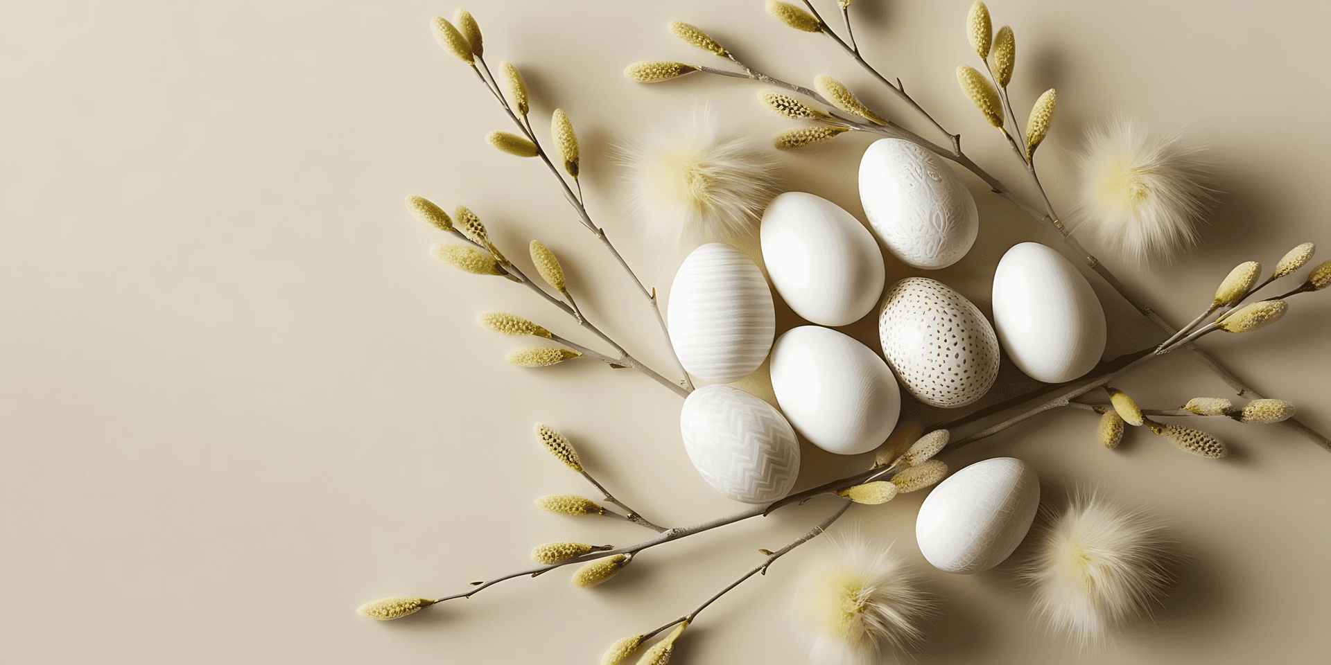 Easter Eggs On Golden Twigs Wallpaper
