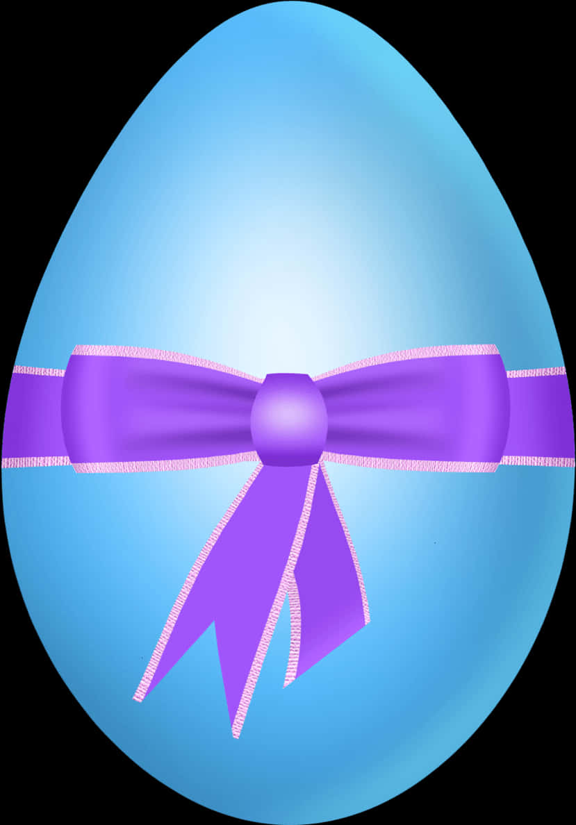 Easter Eggwith Purple Ribbon PNG