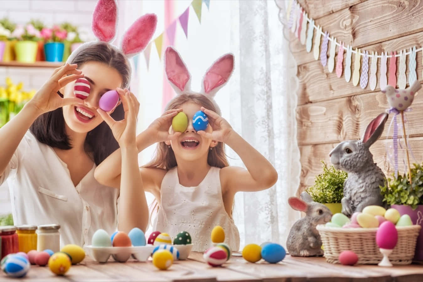 Easter Eggs Cute Family Picture