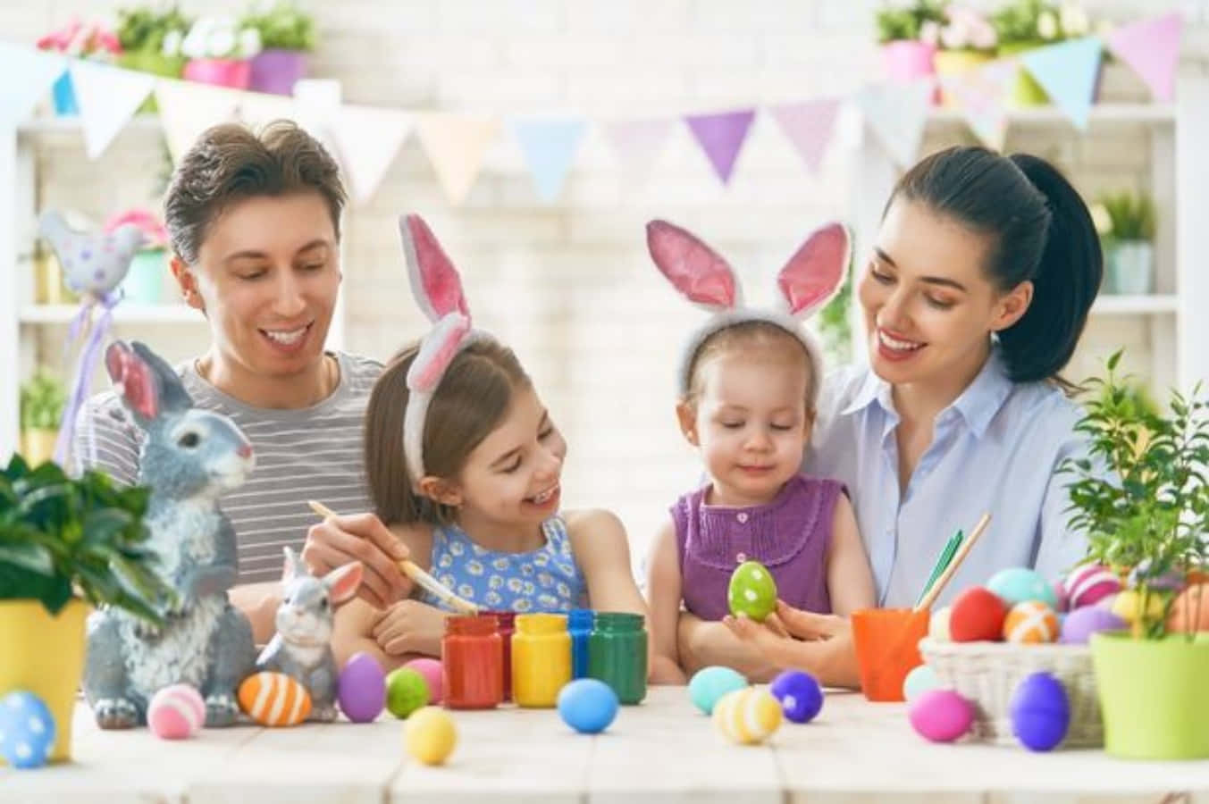 Easter Eggs Cute Family Picture