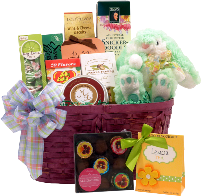 Easter Gift Basket Assortment PNG
