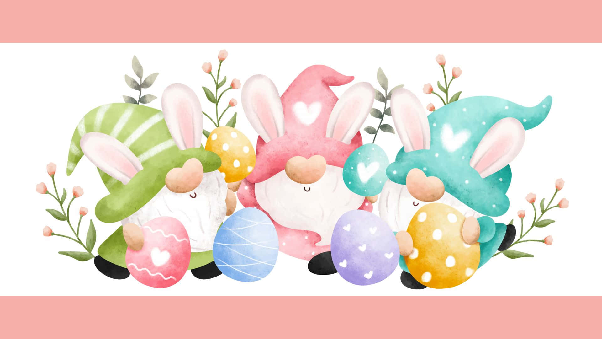 Easter Gnomes Celebration Wallpaper