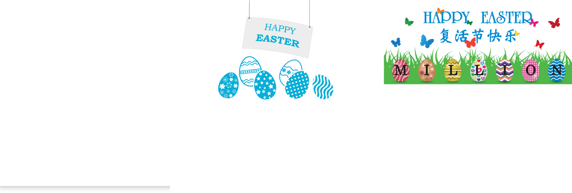 Easter Greeting Banner Design PNG