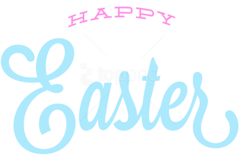Easter Greeting Bunny Ears Graphic PNG