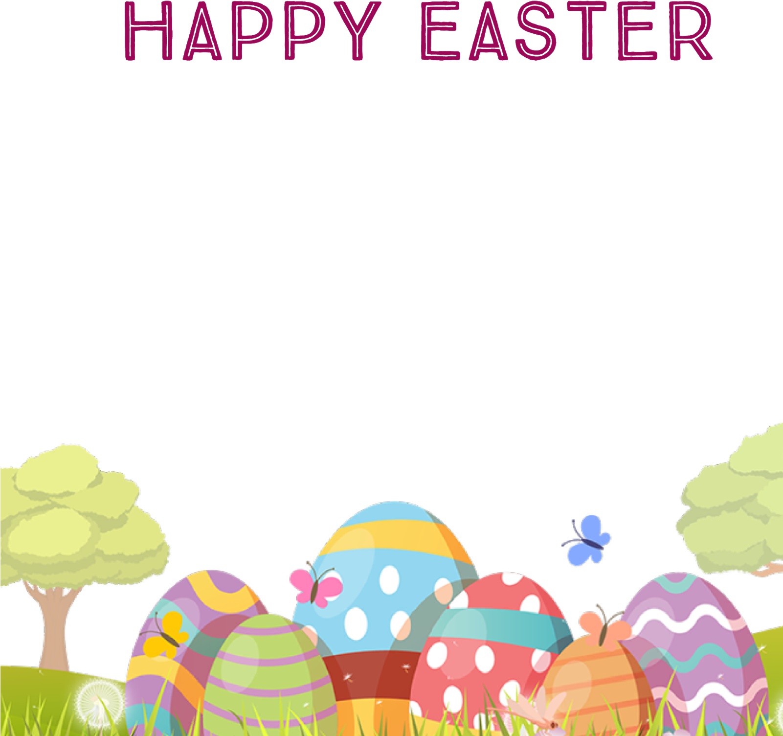 Easter Greeting Card Design PNG
