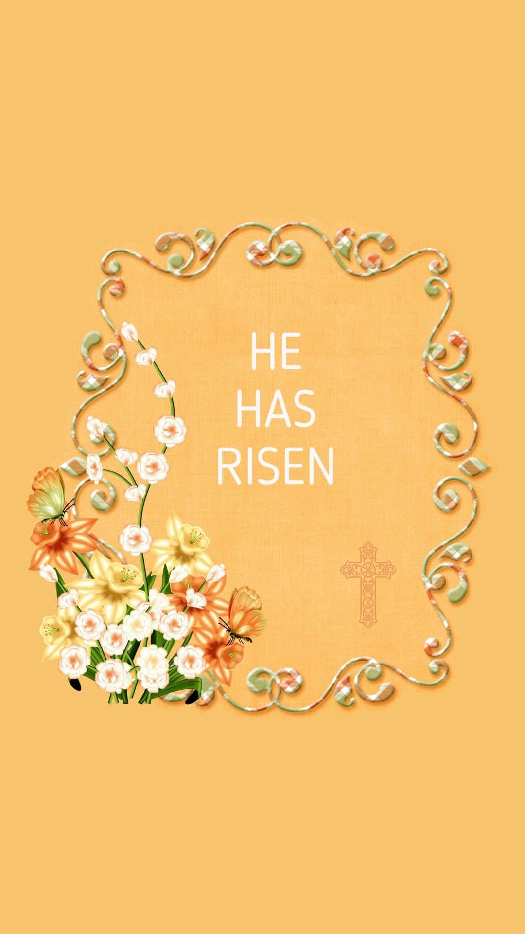 Download Easter He Has Risen Floral Design Wallpaper | Wallpapers.com