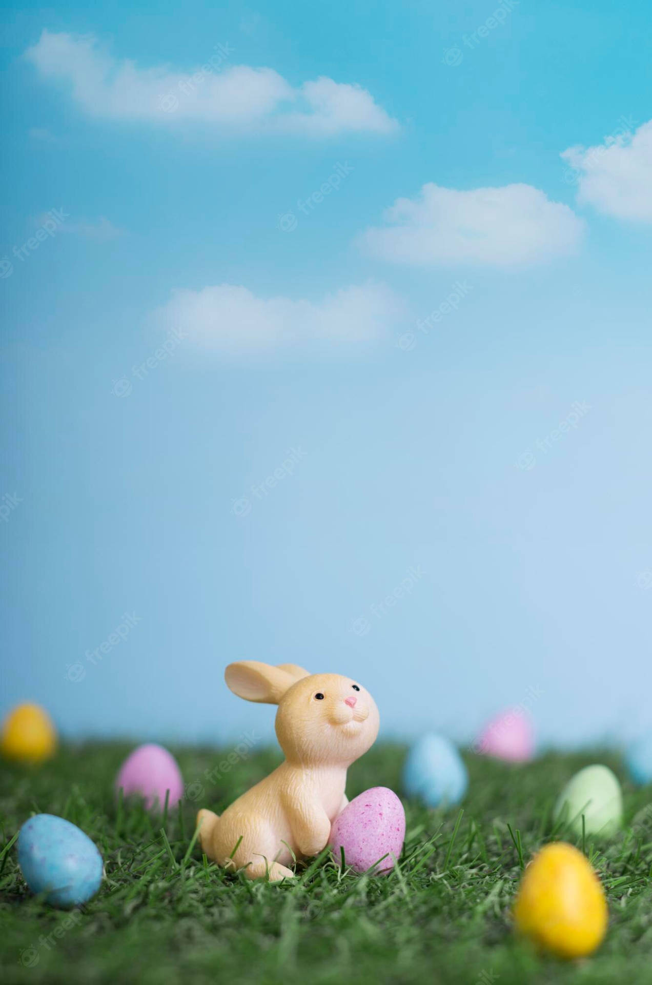 Fotode Un Conejo De Pascua Con Un Huevo De Pascua Para Iphone. Fondo de pantalla