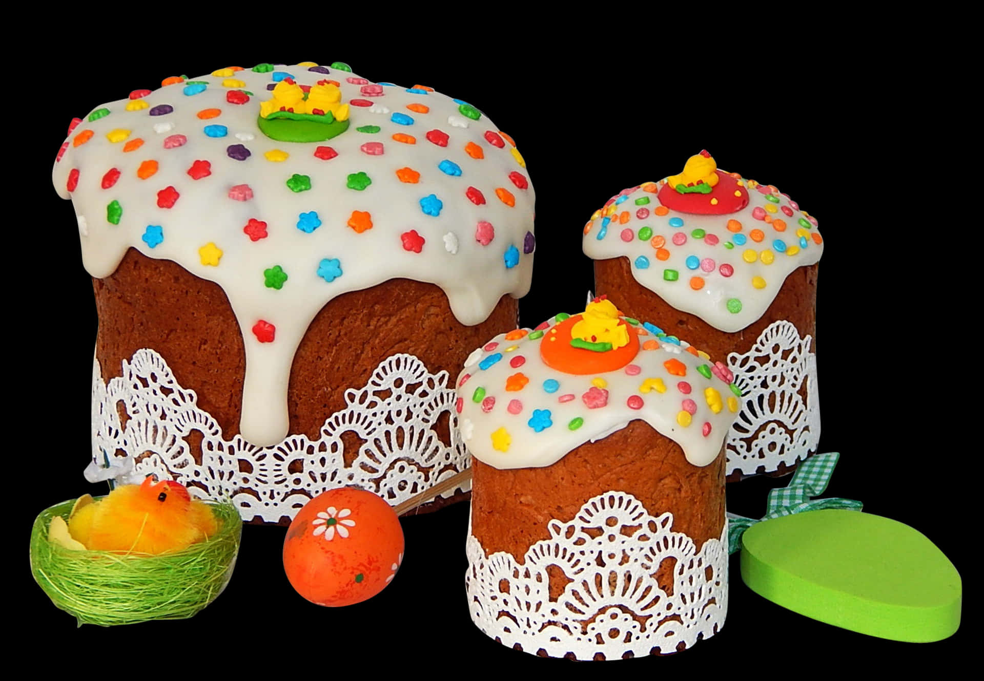 Easter Kulich Traditional Russian Cakes PNG