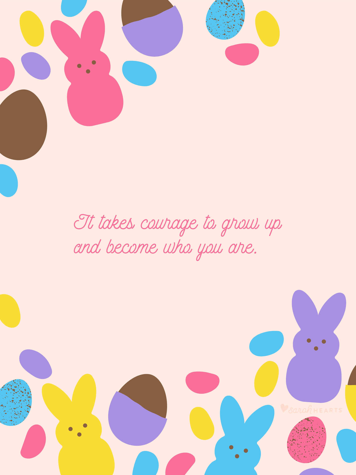 Easter Peeps Inspirational Quote Wallpaper