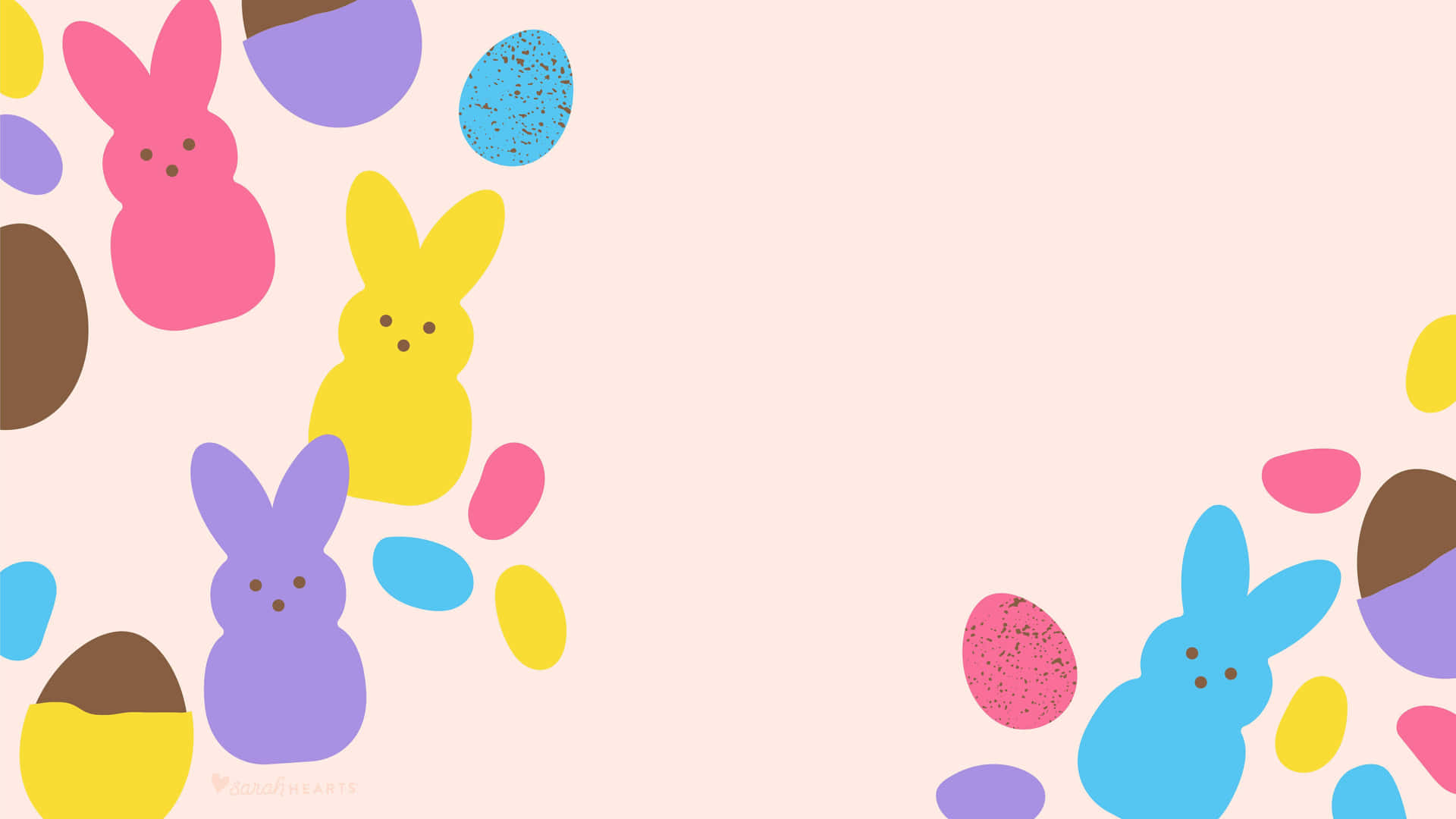 Easter Peepsand Eggs Pattern Wallpaper