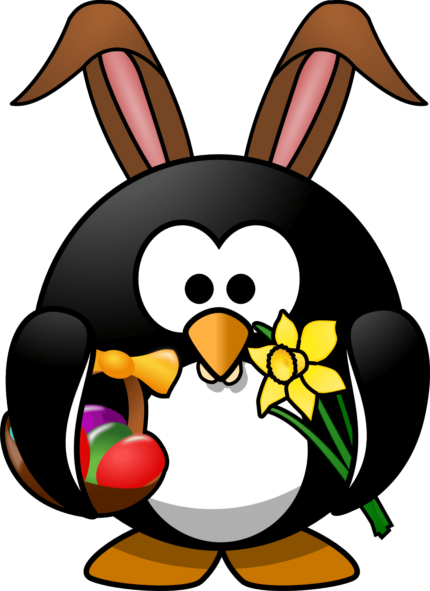 Easter Penguin Cartoon Bunny Ears PNG