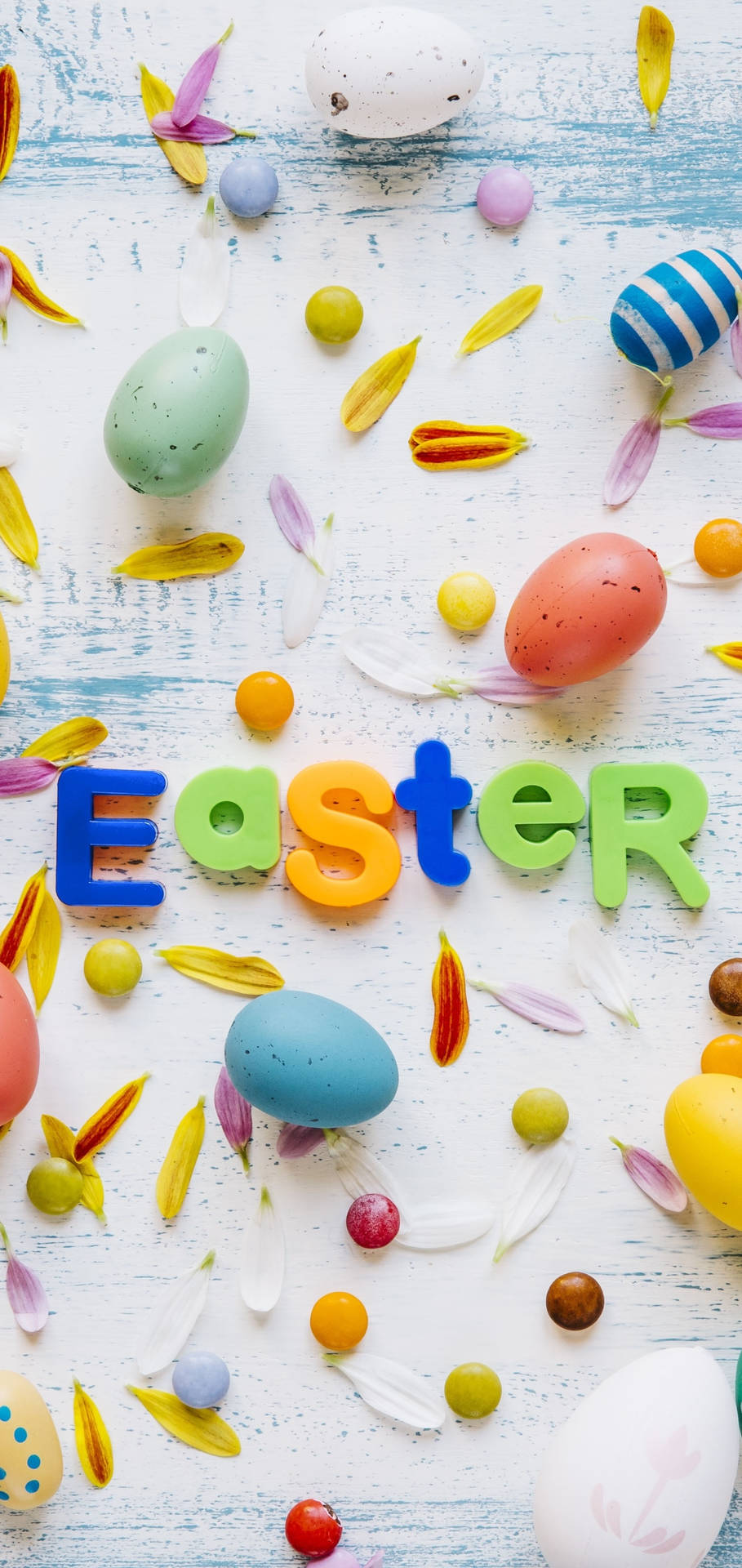 Easter Colorful Letters Phone Wallpaper