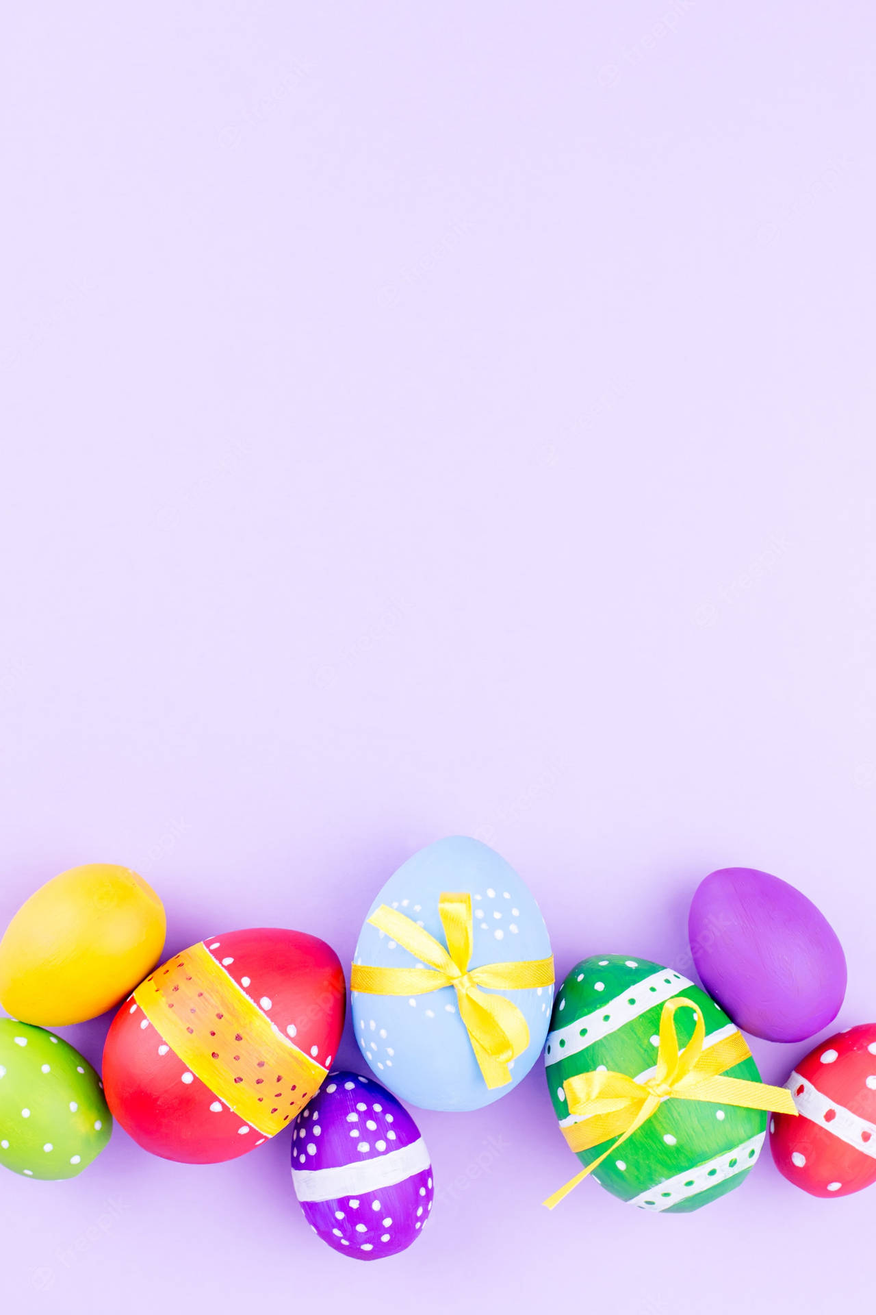 A vibrant Easter-themed smartphone with a blue backplate Wallpaper