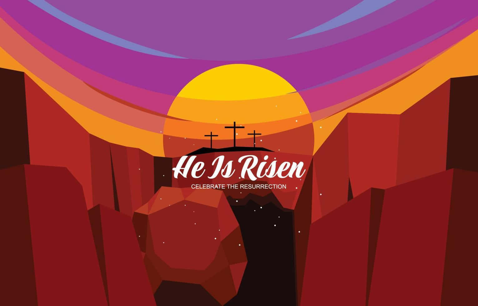 Easter Resurrection Sunrise Graphic Wallpaper