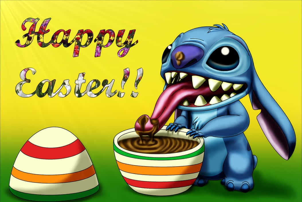 Easter Stitch Chocolate Egg Dipping Wallpaper