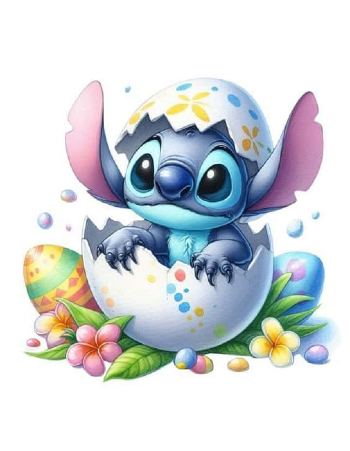Easter Stitch Hatching From Egg Wallpaper