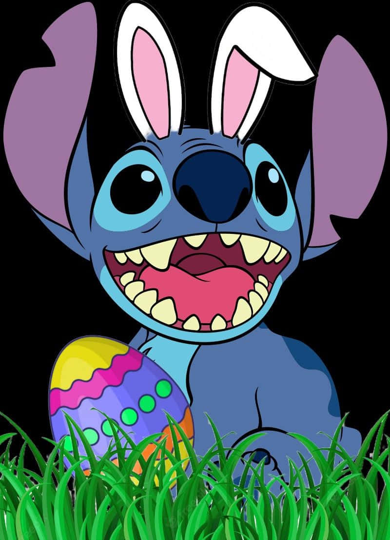 Easter Stitchwith Bunny Earsand Egg Wallpaper