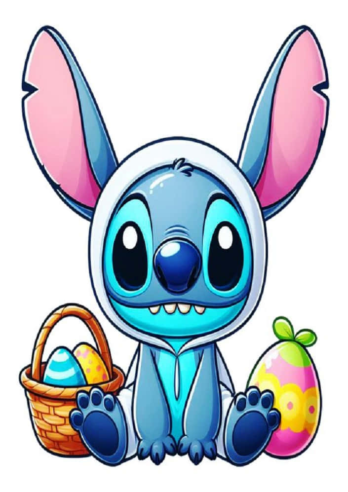 Easter Stitchwith Eggsand Basket Wallpaper