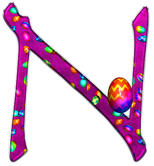 Easter Themed Letter N PNG