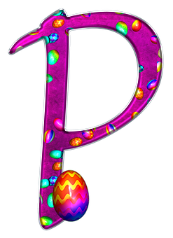 Easter Themed Letter P PNG