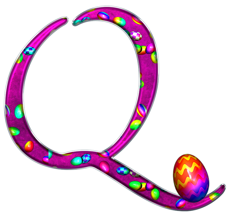 Easter Themed Letter Q PNG