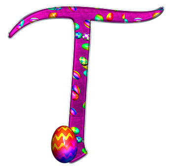 Easter Themed Letter T PNG