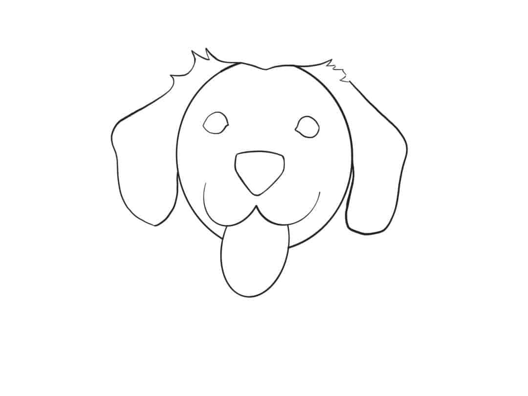 A Dog Drawing With A Tongue Sticking Out